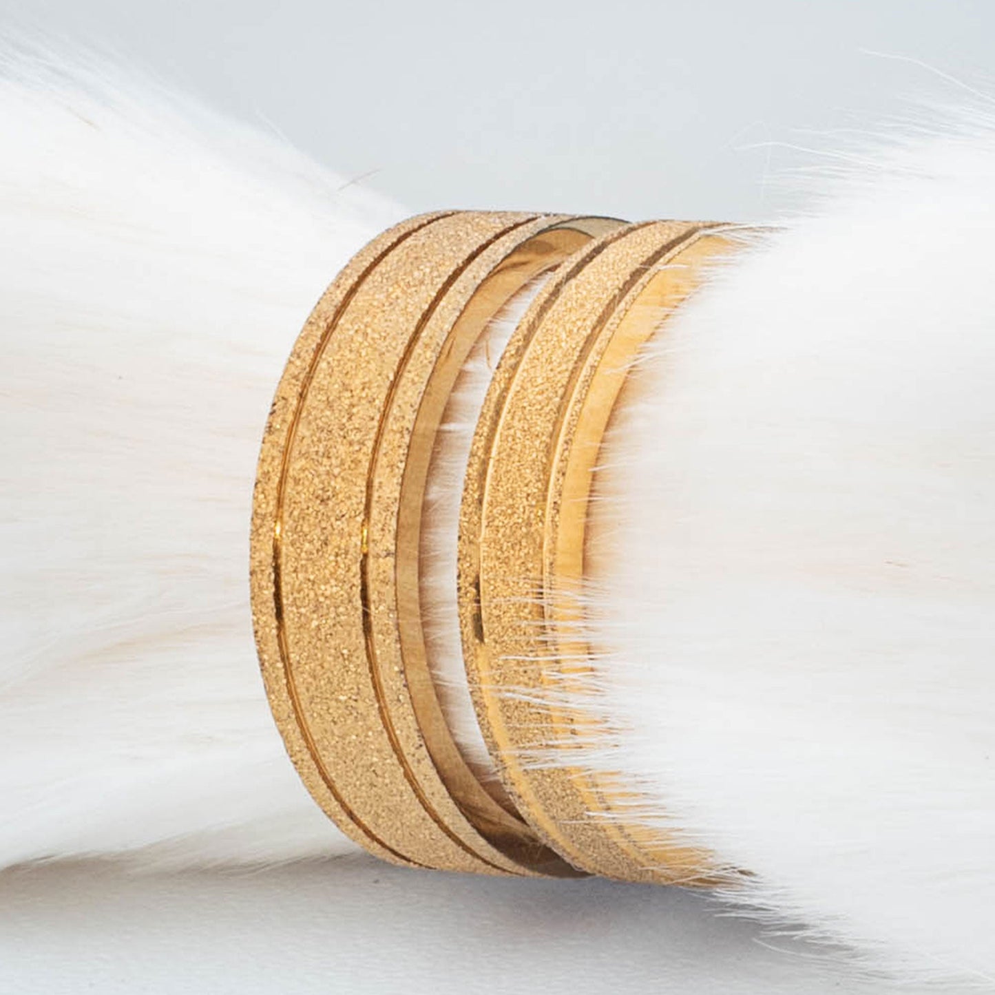Anillos de Pareja de Titanio enchapado en oro 18K #4064