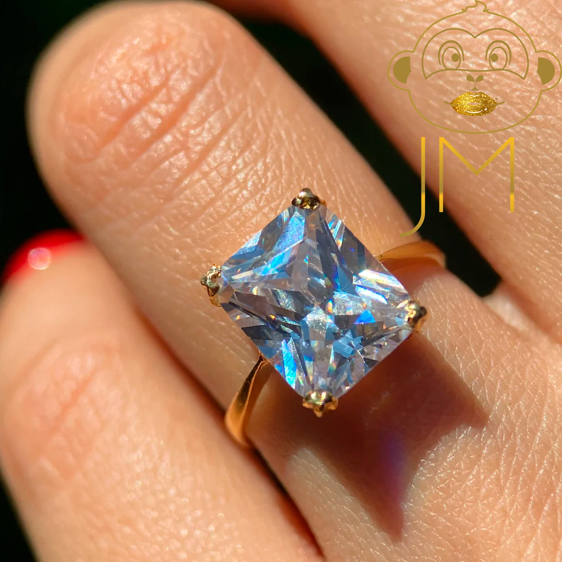 Anillo de Promesa de Titanio enchapado en oro 18K #5340