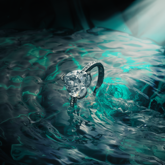 Anillo de compromiso en plata #5120