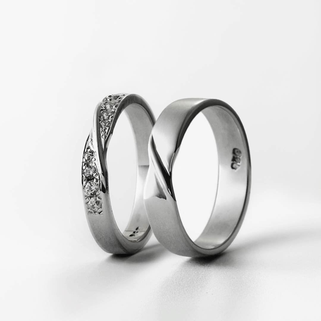 Anillos de Pareja de Plata Ley 950 #204