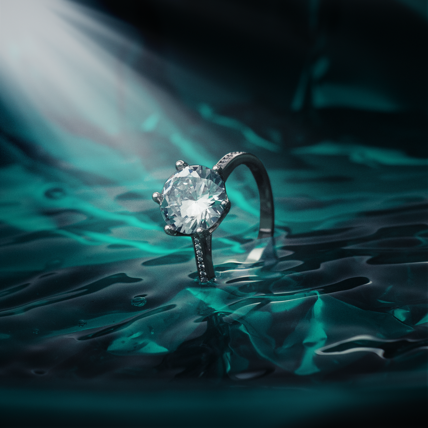 Anillo de compromiso en plata #5220