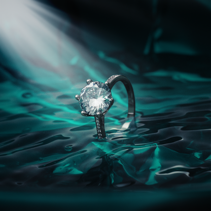 Anillo de compromiso en plata #5220